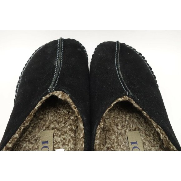 1901 Dakota Black Leather Lined Split Toe Casual Slippers Shoes Men's 9 M - Picture 8 of 11